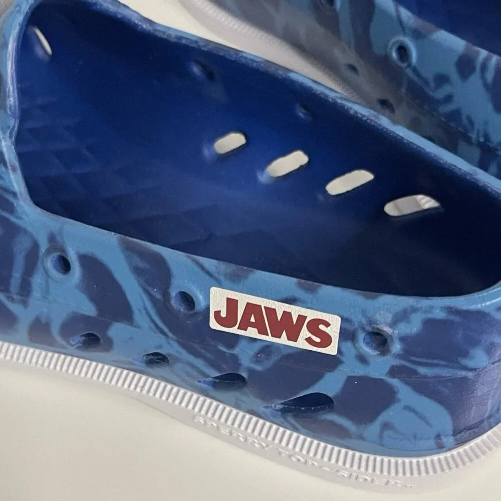Sperry Top Sider Jaws Waterproof Deck Shoes M 7/W 9/EU 39 Beach Boat Shark Movie